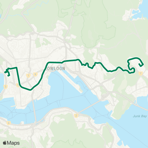 Kowloon Motor Bus Po Lam - Mong Kok (Park Avenue) map