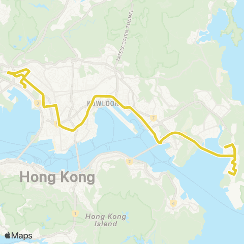 Citybus Tseung Kwan O Industrial Estate - Cheung Sha Wan (Hoi Tat) map