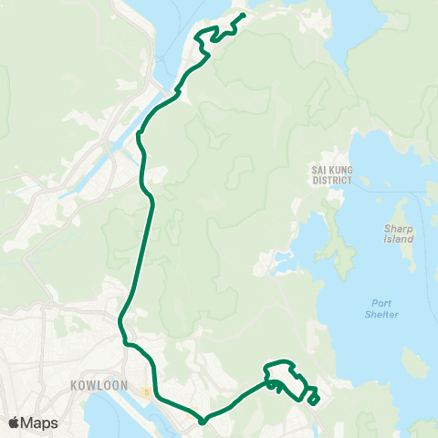 Kowloon Motor Bus Wu Kai Sha Station - Hong Sing Garden map