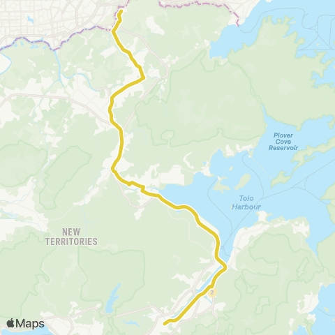 Citybus Tai Wai Sta - Heung Yuen Wai Boundary Control Point map
