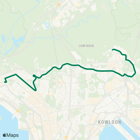 Kowloon Motor Bus Cheung Sha Wan - Tsz Wan Shan (North) map