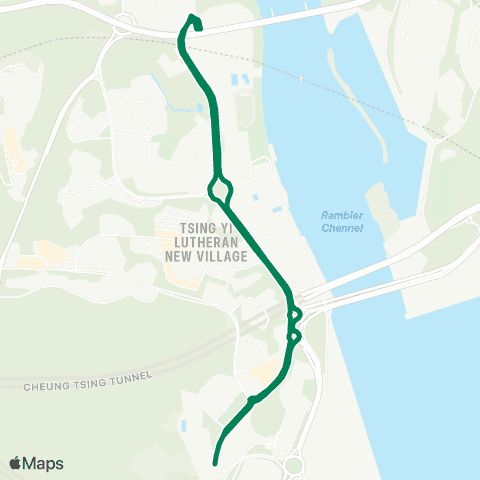 Kowloon Motor Bus Tsing Yi (Ching Fu Court) - Tsing Yi Sta (Circular) map