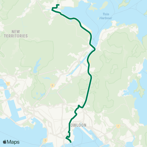Kowloon Motor Bus Tai Po (Fu Shin) - Hung Hom (Hung Luen Rd) map