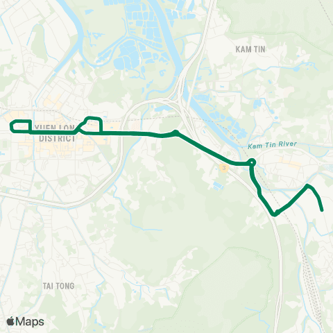 Kowloon Motor Bus Kong Ha Wai - Tuen Long map