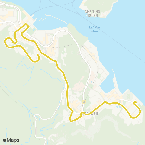 Citybus Siu Sai Wan (Island Resort) - Yiu Tung (Wai Hang St) map
