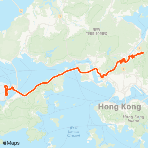 Long Win Bus Wong Nai Tau - Airport (Ground TC) map