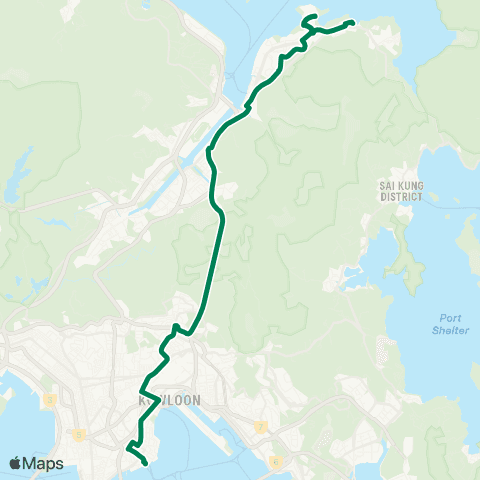Kowloon Motor Bus Nai Chung - Hung Hom (Hung Luen Road) map