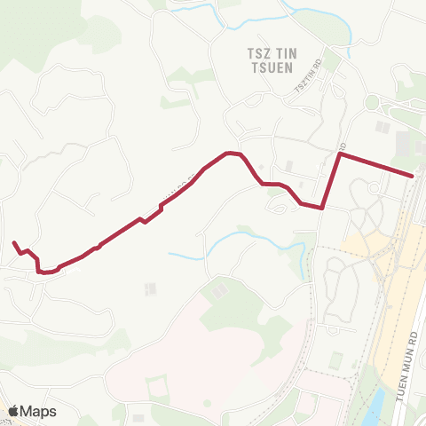 MTR Bus Wo Tin Estate - Siu Hong Station map