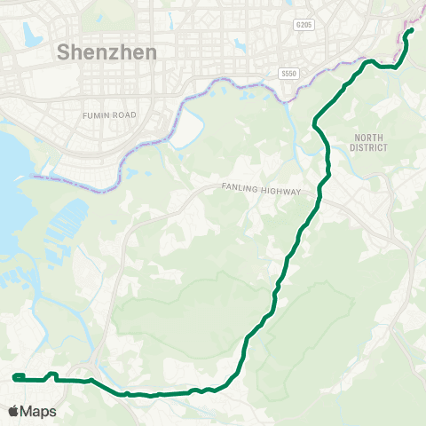 Kowloon Motor Bus Yuen Long (W) - Hueng Yuen Wai Control Point (Liantang) map