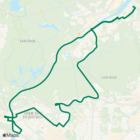 Kowloon Motor Bus Sha Tin Wai - Cheung Sha Wan (Circular) map