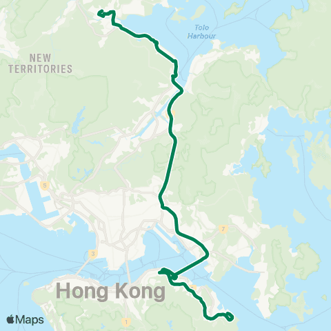 Kowloon Motor Bus Tai Po (Ting Tai Rd) - Siu Sai Wan Sports Ground map