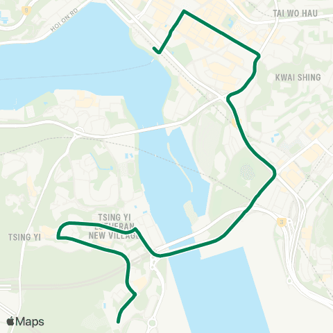 Kowloon Motor Bus Ching Fu Court - Tsuen Wan West Station map
