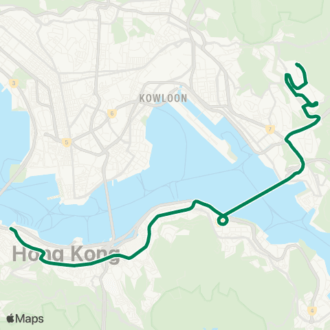 Kowloon Motor Bus Anderson - Central (Rumsey Street) map