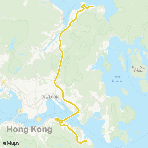 Citybus Nai Chung - Chai Wan (East) map