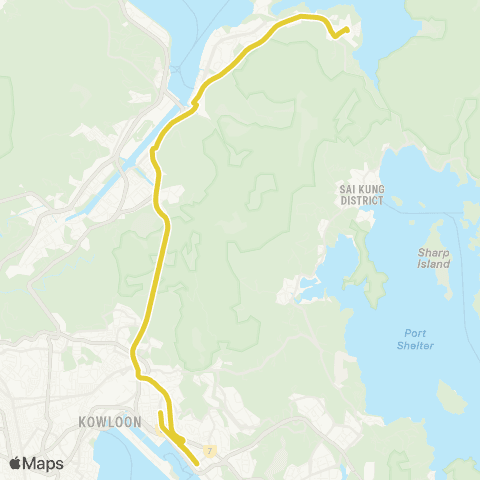 Citybus Go Park Sai Sha - Kowloon Bay map