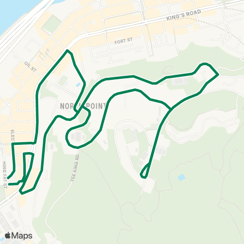 Green Minibus Services Tin Hau Sta - Breamer Hill (Circular) map