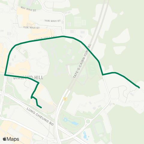 Green Minibus Services Hilltop Garden - Diamond Hill Station map