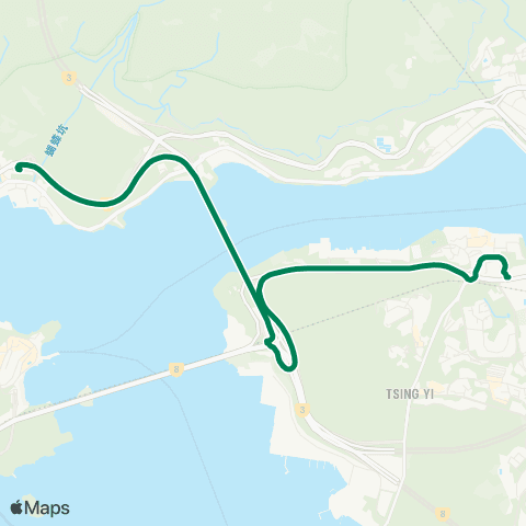 Green Minibus Services Bellagio - Tsing Yi Station map