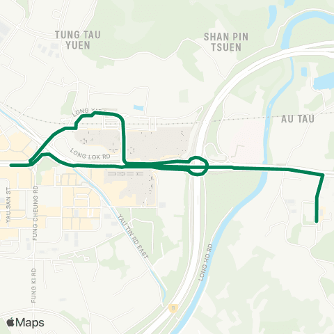 Green Minibus Services Long Shin Estate - Yuen Long Sta (N) Public Transport Interchange (Circular) map