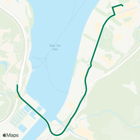 Green Minibus Services Ma On Shan Sta - Univ Sta (Supplementary Service) map