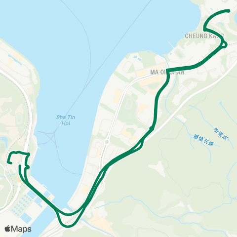 Green Minibus Services Univ Sta - Wu Kai Sha Sta (Circular) (Supplementary Service) map