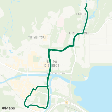 Green Minibus Services Fung Yuen - Tai Po Market Sta (Circular) (Supplementary Service) map