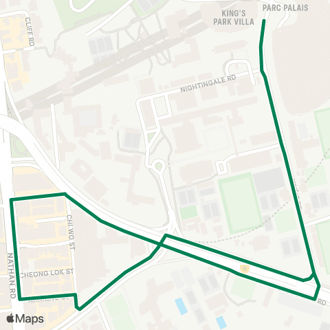 Green Minibus Services Parc Palais - Jordan Station (Circular) map