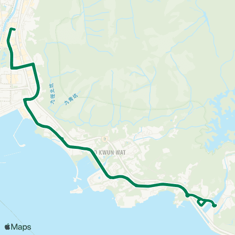 Green Minibus Services Tuen Mun Town Ctr (Ho Pong St) - Tai Lam Chung (Circular) map