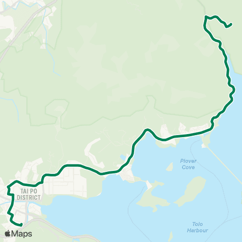 Green Minibus Services Tai Po Market Sta - Wu Kau Tang (Supplementary Service) map