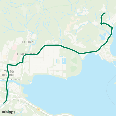 Green Minibus Services Tai Po Market Sta - Tsz Shan Monastery (Supplementary Service) map