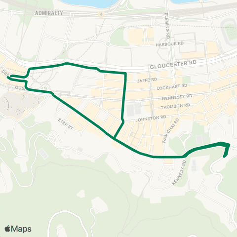Green Minibus Services Admiralty Sta (Drake St) - Shiu Fai Ter (Circular) map