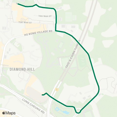 Green Minibus Services Diamond Hill Sta Public Transport Interchange - Tsz Wan Shan Shopping Ctr (Supplementary Service) map