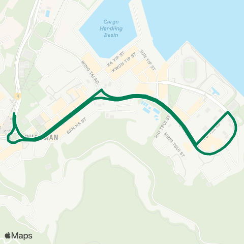 Green Minibus Services Chai Wan Sta - Siu Sai Wan Estate (Circular) (Overnight Service) map