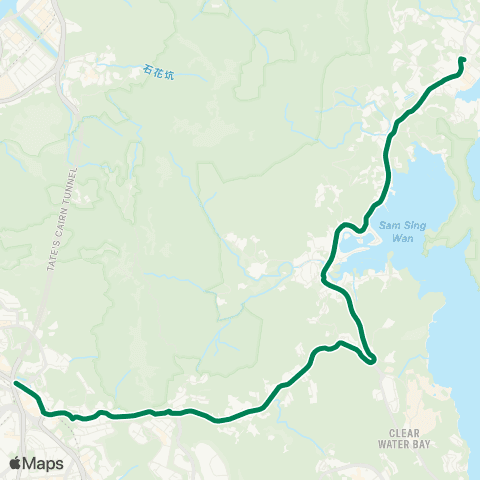 Green Minibus Services Pak Sha Wan - Diamond Hill (Choi Hung Rd) Public Transport Interchange (Short Working Service) map