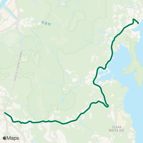 Green Minibus Services Sai Kung - Diamond Hill (Choi Hung Rd) Public Transport Interchange (Overnight Service) map
