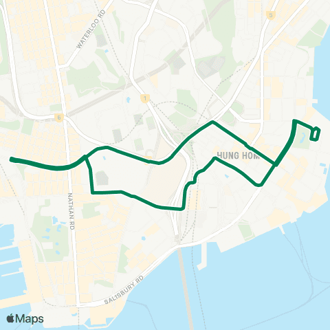 Green Minibus Services Laguna Verde - Jordan (Ferry St) (Circular) (Exp Service) map