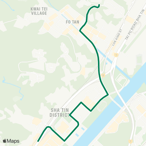 Green Minibus Services Sha Tin Station - Shatin Lodge map
