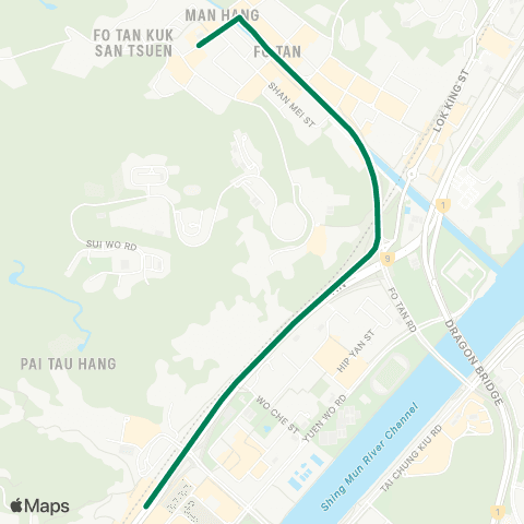 Green Minibus Services Sha Tin Sta - Fo Tan Chun Yeung Estate Public Transport Lay-Bys (Supplementary Service Route) map