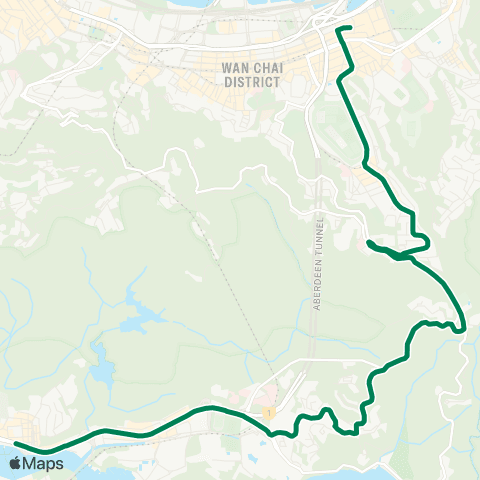 Green Minibus Services Aberdeen (Nam Ning St) - Causeway Bay (Jaffe Rd) map