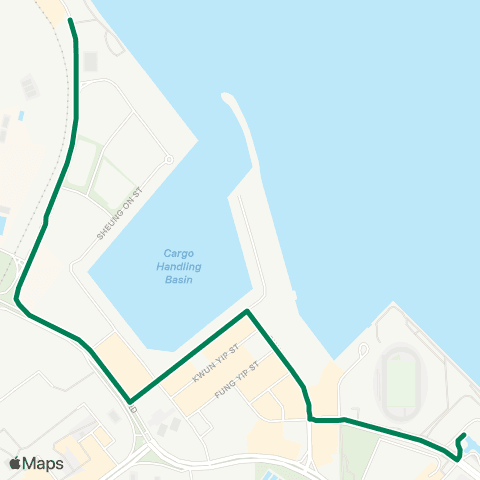 Green Minibus Services Siu Sai Wan (Island Resort) Public Transport Interchange - Heng Fa Chuen Public Transport Interchange map