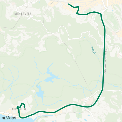 Green Minibus Services Aberdeen (Shek Pai Wan) - Wan Chai (Johnston Rd) map