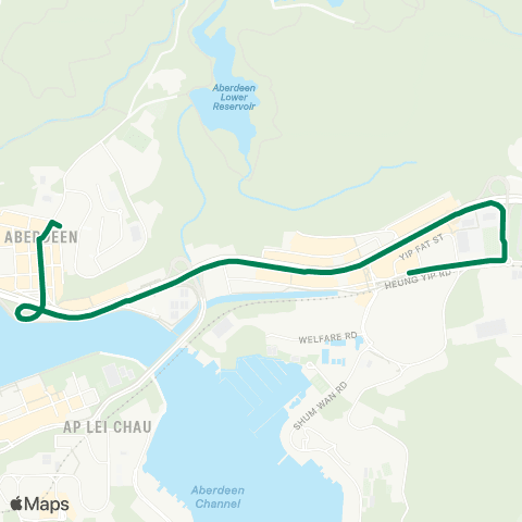 Green Minibus Services Aberdeen (Shek Pai Wan) - Wong Chuk Hang Sta (Special Service) map