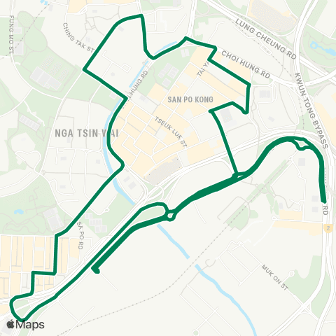 Green Minibus Services Kai Ching Estate (Kai Tak) - Wong Tai Sin Sta (Circular) map