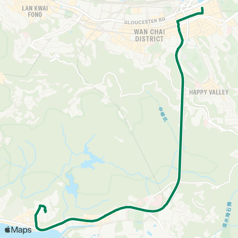 Green Minibus Services Aberdeen (Shek Pai Wan) - Causeway Bay (Cannon St) map