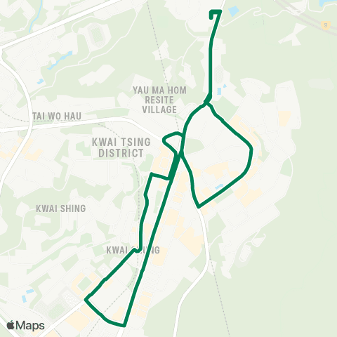 Green Minibus Services Lei Muk Shue Estate Public Transport Interchange - Kwai Shing map