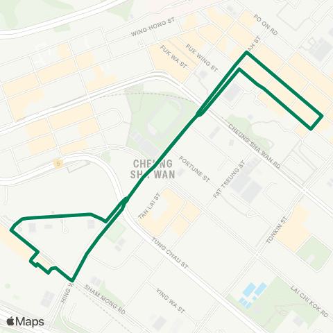 Green Minibus Services Hoi Lai Estate - Castle Peak Rd (Circular) (Supplementary Service Route) map