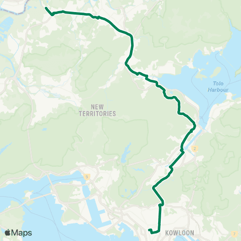 Green Minibus Services Mong Kok - Lok Ma Chau Control Point (Overnight Service) map