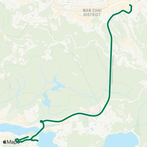 Green Minibus Services Ap Lei Chau (Ping Lan St) - Causeway Bay (Jardine's Bazaar ) map