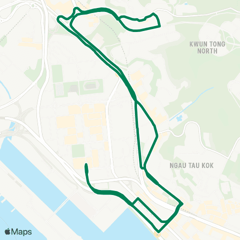 Green Minibus Services Aldrich Bay - Quarry Bay (Hoi Wan St) (Circular) (Circular) map
