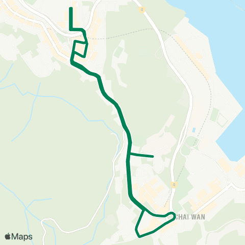 Green Minibus Services Aldrich Bay - Chai Wan (Wan Tsui Rd) (Circular) (Circular) map